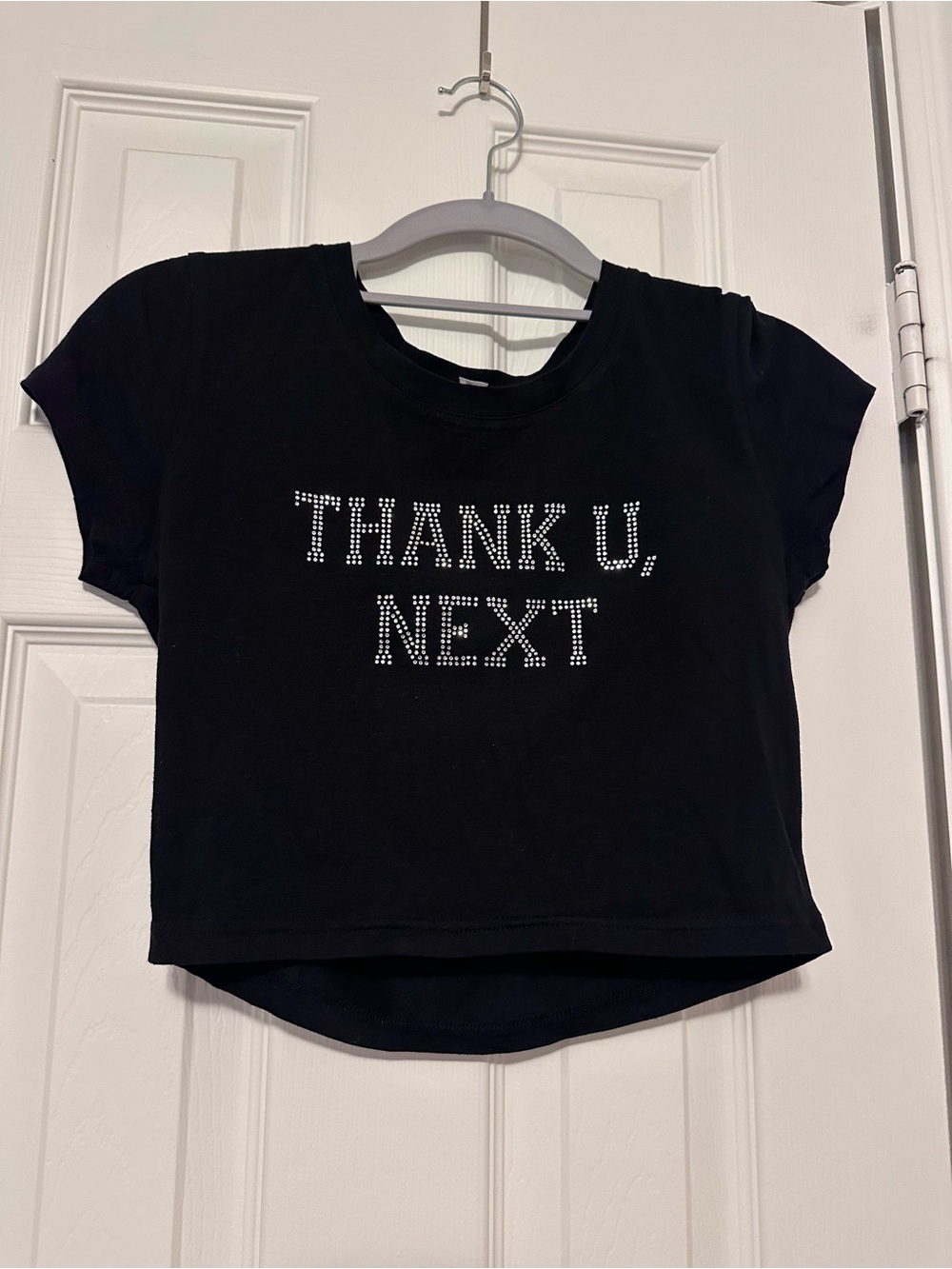 Girls Black 'THANK U, NEXT' Short Sleeve Graphic Tee